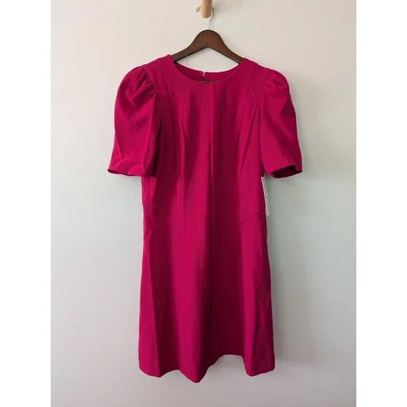 Eliza J Shirred Elbow Sleeve A-Line Dress in Raspberry at Nordstrom Rack, Size 6